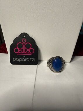 Paparazzi Silver-Tone Ring with Deep Blue Oval Stone